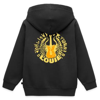 Louie - Sweat Premium à capuche zippé enfant bio - noir - Dos - AI Model Kid Male (0cm)