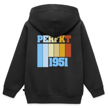 1951 1951 - Sweat Premium à capuche zippé enfant bio - noir - Dos - AI Model Kid Male (0cm)