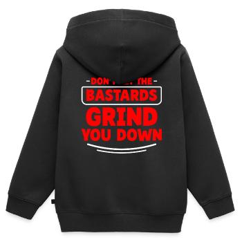Ne laissez pas les bâtards vous broyer 2 - Sweat Premium à capuche zippé enfant bio - noir - Dos - AI Model Kid Male (0cm)