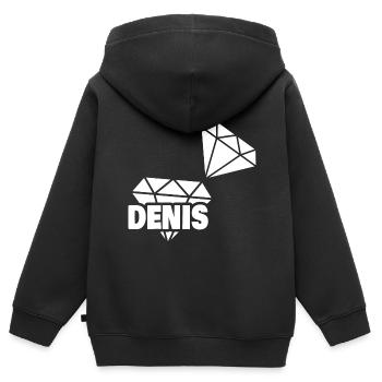 Precious Denis - Kids Premium Organic Zip-up Hoodie - black - Back - AI Model Kid Male (0cm)