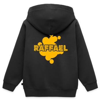 Maler Raffael - Kinder Premium Organic Zip Hoodie - Schwarz - Hinten - AI Model Kid Male (0cm)