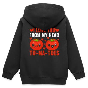Tomate - Kinder Premium Organic Zip Hoodie - Schwarz - Hinten - AI Model Kid Male (0cm)