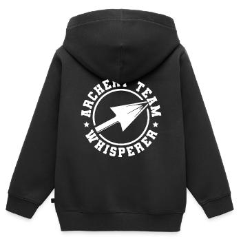 Tir à l’arc Flèche Tir à l’arc Tir à l’arc - Sweat Premium à capuche zippé enfant bio - noir - Dos - AI Model Kid Male (0cm)