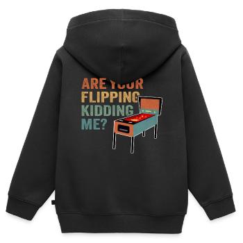 Retro Flipperautomaten Vintage Arcade Game Lovers - Kinder Premium Organic Zip Hoodie - Schwarz - Hinten - AI Model Kid Male (0cm)