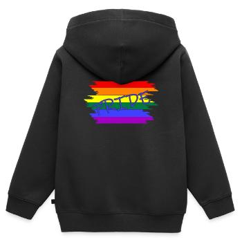 lgbtq pride month - Kinder Premium Organic Zip Hoodie - Schwarz - Hinten - AI Model Kid Male (0cm)
