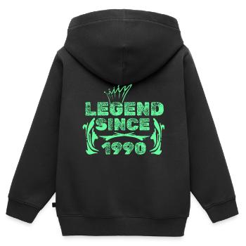 Geschenkidee 1990 - Kinder Premium Organic Zip Hoodie - Schwarz - Hinten - AI Model Kid Male (0cm)