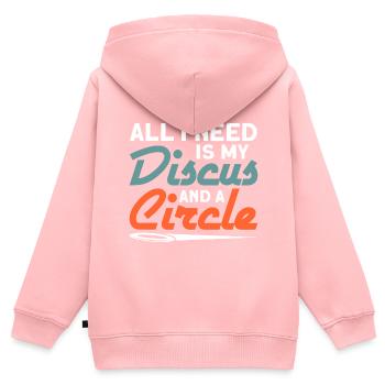 Diskuswurf Diskuswerfer Leichtathletik Diskus - Kinder Premium Organic Zip Hoodie - Rosa - Hinten - AI Model Kid Female (0cm)