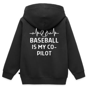 Baseball Spieler Baseball Sprüche Geschenk - Kinder Premium Organic Zip Hoodie - Schwarz - Hinten - AI Model Kid Male (0cm)