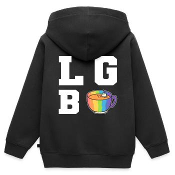 Lgb-Tea Schwul oder lesbisch - Kinder Premium Organic Zip Hoodie - Schwarz - Hinten - AI Model Kid Male (0cm)