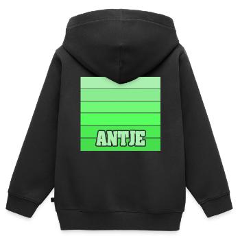 Fille Antje - Sweat Premium à capuche zippé enfant bio - noir - Dos - AI Model Kid Male (0cm)