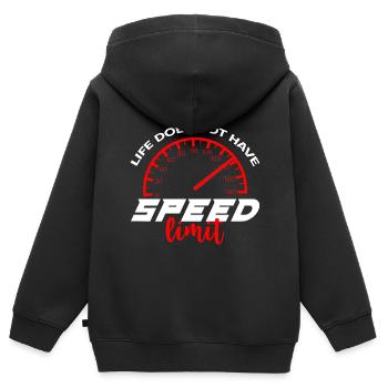 Life Does Not Have Speed Limit 4 - Kinder Premium Organic Zip Hoodie - Schwarz - Hinten - AI Model Kid Male (0cm)