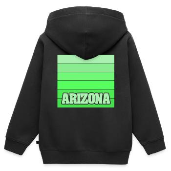Arizona - Kinder Premium Organic Zip Hoodie - Schwarz - Hinten - AI Model Kid Male (0cm)