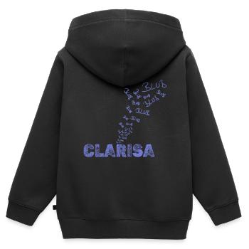 Geschenk für Clarisa - Kinder Premium Organic Zip Hoodie - Schwarz - Hinten - AI Model Kid Male (0cm)
