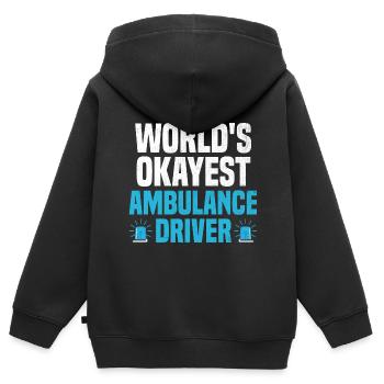 Der weltweit okayste Krankenwagenfahrer Rettungssanitäter EMS Dri - Kinder Premium Organic Zip Hoodie - Schwarz - Hinten - AI Model Kid Male (0cm)