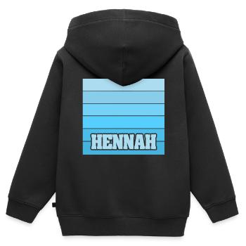 Frauenname Hennah - Kinder Premium Organic Zip Hoodie - Schwarz - Hinten - AI Model Kid Male (0cm)
