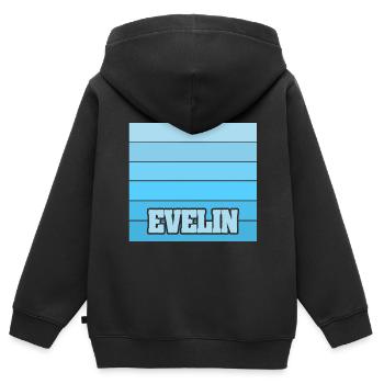 Evelin als Frauenname - Kinder Premium Organic Zip Hoodie - Schwarz - Hinten - AI Model Kid Male (0cm)