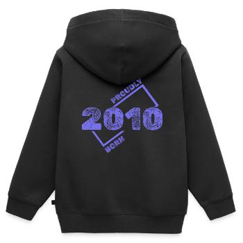Geboren 2010 - Kinder Premium Organic Zip Hoodie - Schwarz - Hinten - AI Model Kid Male (0cm)