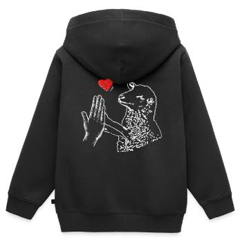 High Five Schaf - Kinder Premium Organic Zip Hoodie - Schwarz - Hinten - AI Model Kid Male (0cm)