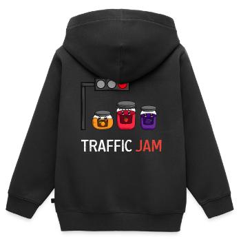 Stau Lustiger Illustrator Gift - Kinder Premium Organic Zip Hoodie - Schwarz - Hinten - AI Model Kid Male (0cm)