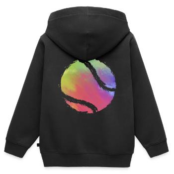 Tennis - Kinder Premium Organic Zip Hoodie - Schwarz - Hinten - AI Model Kid Male (0cm)