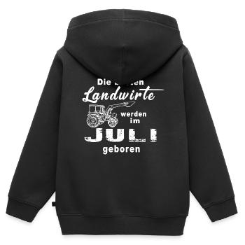 Landwirtschaft Landwirt Bauer Geburtstag Geschenk - Kinder Premium Organic Zip Hoodie - Schwarz - Hinten - AI Model Kid Male (0cm)