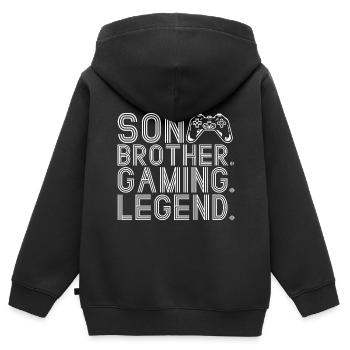 Son Brother Gaming Legend Controller Gift Best Gam - Kinder Premium Organic Zip Hoodie - Schwarz - Hinten - AI Model Kid Male (0cm)