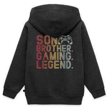 Son Brother Gaming Legend Controller Gift Best Gam - Kinder Premium Organic Zip Hoodie - Schwarz - Hinten - AI Model Kid Male (0cm)