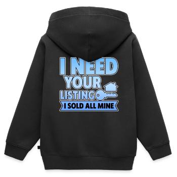J’ai besoin de votre annonce, j’ai vendu tout le mien 4 - Sweat Premium à capuche zippé enfant bio - noir - Dos - AI Model Kid Male (0cm)