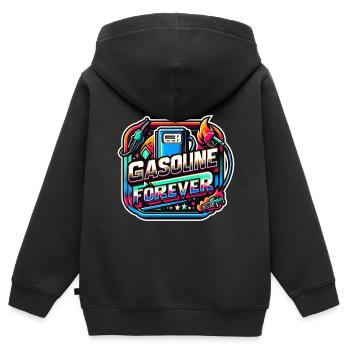 Essence Forever 17 - Sweat Premium à capuche zippé enfant bio - noir - Dos - AI Model Kid Male (0cm)