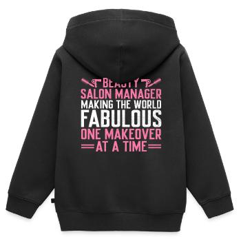 Gestionnaire de SPA Emploi Bien-être Drôle Gestion de SPA Sayi - Sweat Premium à capuche zippé enfant bio - noir - Dos - AI Model Kid Male (0cm)