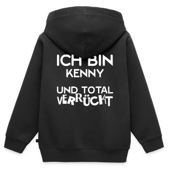 Kenny comme prénom - Sweat Premium à capuche zippé enfant bio - noir - Dos - AI Model Kid Male (0cm)