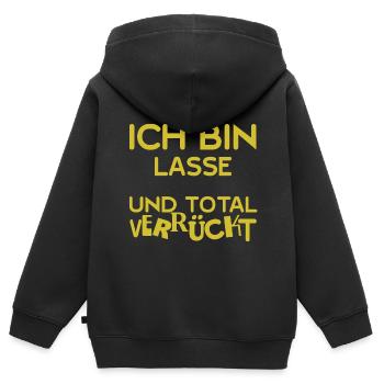 Lasse - Kinder Premium Organic Zip Hoodie - Schwarz - Hinten - AI Model Kid Male (0cm)