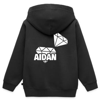 Aidan as Precious - Kids Premium Organic Zip-up Hoodie - black - Back - AI Model Kid Male (0cm)