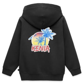Kenia - Kinder Premium Organic Zip Hoodie - Schwarz - Hinten - AI Model Kid Male (0cm)