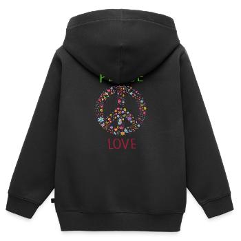 AIMER LA PAIX - Sweat Premium à capuche zippé enfant bio - noir - Dos - AI Model Kid Male (0cm)
