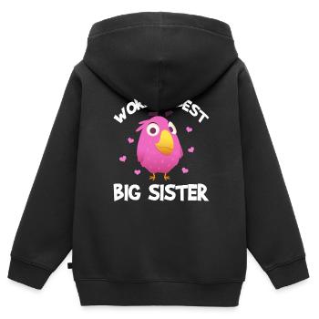 big sister - Kids Premium Organic Zip-up Hoodie - black - Back - AI Model Kid Male (0cm)