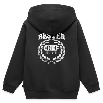 Bester Chef der Welt - Kinder Premium Organic Zip Hoodie - Schwarz - Hinten - AI Model Kid Male (0cm)