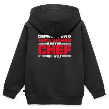 Bester Chef der Welt - Kinder Premium Organic Zip Hoodie - Schwarz - Hinten - AI Model Kid Male (0cm)