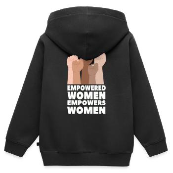Femmes autonomes Femmes autonomes - Sweat Premium à capuche zippé enfant bio - noir - Dos - AI Model Kid Male (0cm)