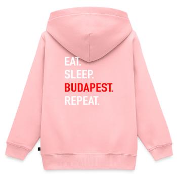 Budapest meine Stadt Design Geschenk - Kinder Premium Organic Zip Hoodie - Rosa - Hinten - AI Model Kid Female (0cm)