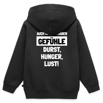 Männer haben auch Gefühle - Kinder Premium Organic Zip Hoodie - Schwarz - Hinten - AI Model Kid Male (0cm)
