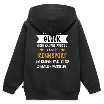 Rennsport Motorsport - Kinder Premium Organic Zip Hoodie - Schwarz - Hinten - AI Model Kid Male (0cm)