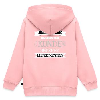 Auszeichnung als bester Kunde des Lieferdienstes - Kinder Premium Organic Zip Hoodie - Rosa - Hinten - AI Model Kid Female (0cm)