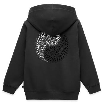 Jing Jang - Kinder Premium Organic Zip Hoodie - Schwarz - Hinten - AI Model Kid Male (0cm)