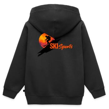 Ski Sports - Sweat Premium à capuche zippé enfant bio - noir - Dos - AI Model Kid Male (0cm)