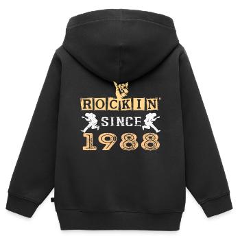Rockin desde 1988 Classic Rock Cumpleaños - Kinder Premium Organic Zip Hoodie - Schwarz - Hinten - AI Model Kid Male (0cm)