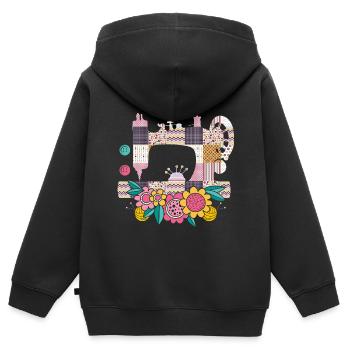 Nähen Nähmaschine Näher Schneider - Kinder Premium Organic Zip Hoodie - Schwarz - Hinten - AI Model Kid Male (0cm)