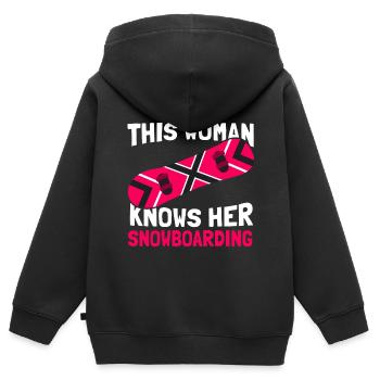 Snowboard Snowboarder Snowboarding - Sweat Premium à capuche zippé enfant bio - noir - Dos - AI Model Kid Male (0cm)
