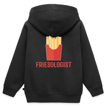 Frisian Gourmet Gift - Kids Premium Organic Zip-up Hoodie - black - Back - AI Model Kid Male (0cm)