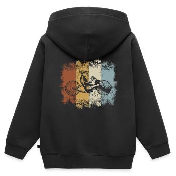 Vintage Handbike - Kinder Premium Organic Zip Hoodie - Schwarz - Hinten - AI Model Kid Male (0cm)